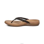 Rachel Thong Sandal Aetrex Women Black XLXT0246 - Image 4