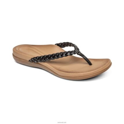 Rachel Thong Sandal Aetrex Women Black XLXT0246