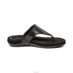 Rae Adjustable Thong Sandal Aetrex Women Black XLXT0236 - Image 2