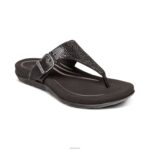 Rae Adjustable Thong Sandal Aetrex Women Black XLXT0236