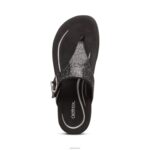 Rae Adjustable Thong Sandal Aetrex Women Black XLXT0236 - Image 5