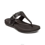 Rae Adjustable Thong Sandal Aetrex Women Black XLXT0236 - Image 7