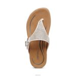 Rae Adjustable Thong Sandal Aetrex Women White XLXT0253 - Image 5
