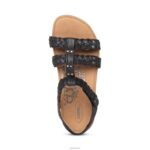 Reese Adjustable Gladiator Sandal Aetrex Women Black XLXT0169 - Image 6