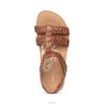 Reese Adjustable Gladiator Sandal Aetrex Women Cognac/Brown XLXT071 - Image 5
