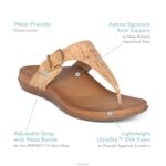Rita Adjustable Thong Sandal Aetrex Women Black XLXT085 - Image 8