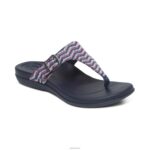 Rita Adjustable Thong Sandal Aetrex Women Navy XLXT0130