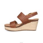 Summer Woven Quarter Strap Wedge Aetrex Women Cognac XLXT0192 - Image 4