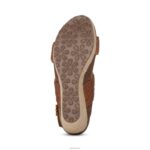 Summer Woven Quarter Strap Wedge Aetrex Women Cognac XLXT0192 - Image 6
