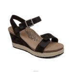 Sydney Quarter Strap Espadrille Wedge Aetrex Women Black XLXT09 - Image 7
