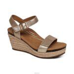 Sydney Quarter Strap Espadrille Wedge Aetrex Women Champagne XLXT0275