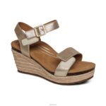 Sydney Quarter Strap Espadrille Wedge Aetrex Women Champagne XLXT0275 - Image 7