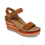 Sydney Quarter Strap Espadrille Wedge Aetrex Women Cognac XLXT0193