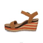 Sydney Quarter Strap Espadrille Wedge Aetrex Women Cognac XLXT0193 - Image 4