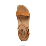 Sydney Quarter Strap Espadrille Wedge Aetrex Women Cognac XLXT0193 - Image 5