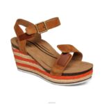 Sydney Quarter Strap Espadrille Wedge Aetrex Women Cognac XLXT0193 - Image 7