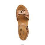 Tory Open Toe Heels Aetrex Women Camel XLXT0269 - Image 5