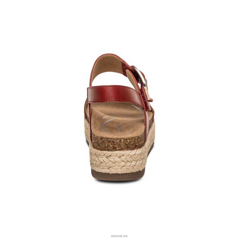 Vania Arch Support Platform Sandal Aetrex Women Red XLXT0266 - Image 3