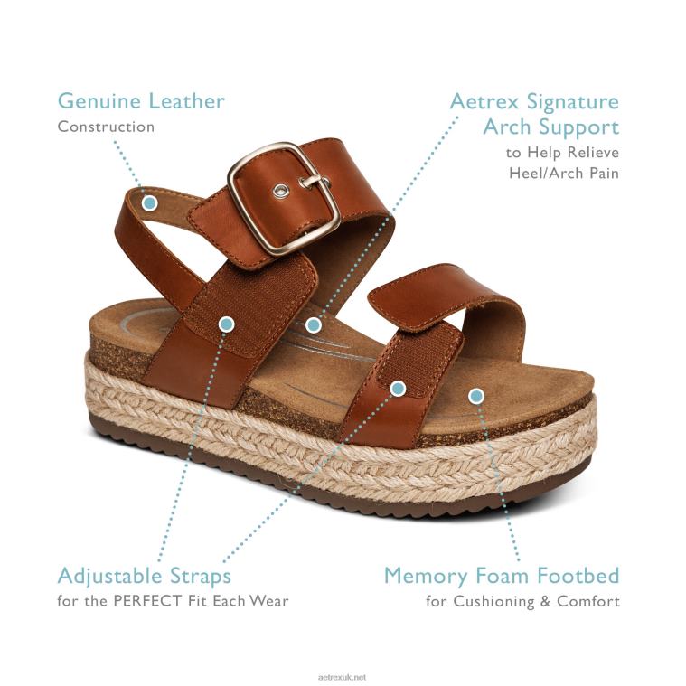 Vania Arch Support Platform Sandal Aetrex Women Yellow XLXT0195 - Image 8